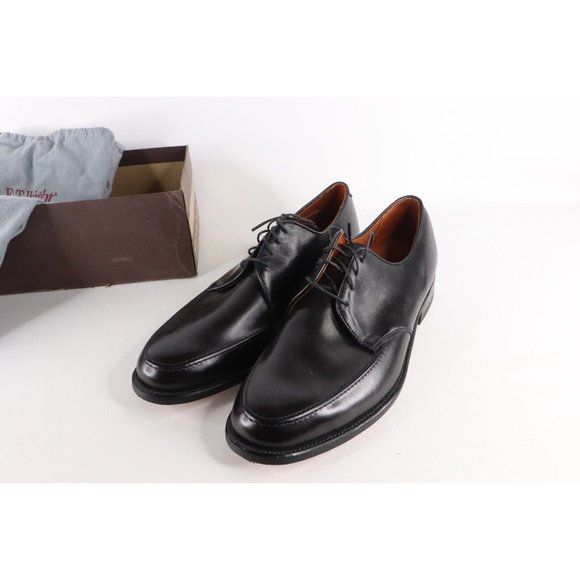 NOS Vintage 90s Mens Size 11 B Leather Moc Toe Lace Dress Shoes Black USA main image 6